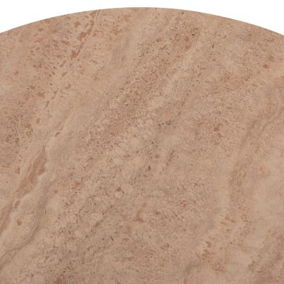 SET 2 COFFEE TABLES JEN HM18305.04 METAL IN CHAMPAGNE-CERAMIC IN TRAVERTINE COLORING Φ50cm & Φ70cm