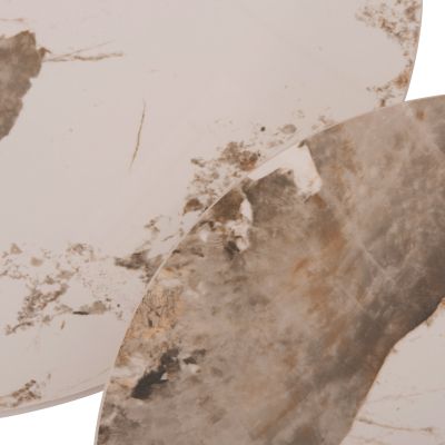 SET 2 COFFEE TABLES JEN HM18305.02 METAL IN BLACK-SINTERED STONE IN PANDORA COLOR Φ50cm & Φ70cm