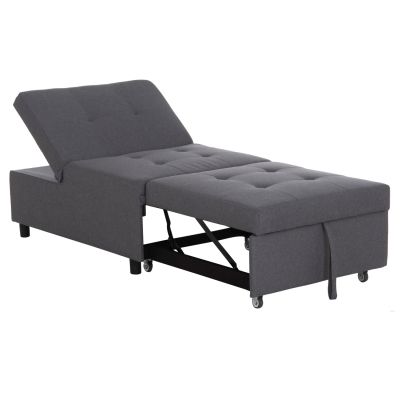 LOUNGE CHAIR-BED LIBRE HM3295.01 GREY FABRIC 75x106x87Hcm.