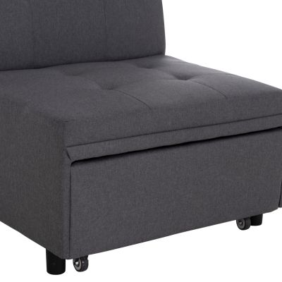 LOUNGE CHAIR-BED LIBRE HM3295.01 GREY FABRIC 75x106x87Hcm.
