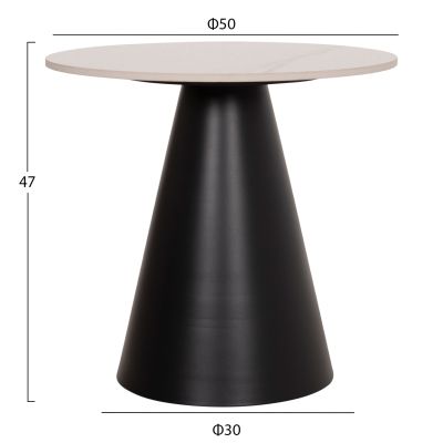 SET 2 COFFEE TABLES RIDGE(X) HM18307.02 SINTERED STONE TOPS--BLACK BASES Φ50cm & Φ70cm