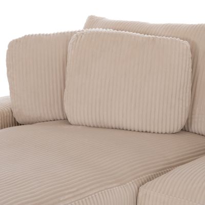 CORNER SOFA LEFT CRANFIELD HM3287.02L BEIGE CORD FABRIC 313x169(corner)x80Hcm.