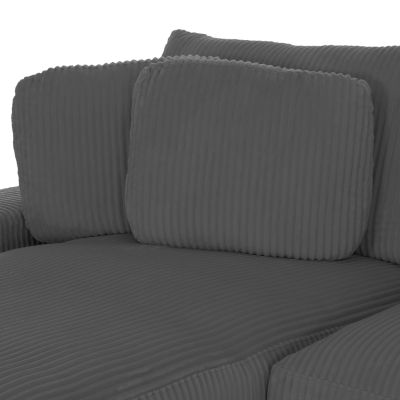 CORNER SOFA LEFT CRANFIELD HM3287.01L GREY CORD FABRIC 313x169(corner)x80Hcm.