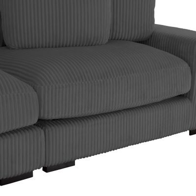 CORNER SOFA LEFT CRANFIELD HM3287.01L GREY CORD FABRIC 313x169(corner)x80Hcm.