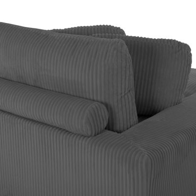 CORNER SOFA LEFT CRANFIELD HM3287.01L GREY CORD FABRIC 313x169(corner)x80Hcm.