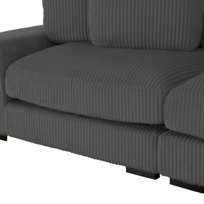 CORNER SOFA RIGHT CRANFIELD HM3287.01R GREY CORD FABRIC 313x169(corner)x80Hcm.