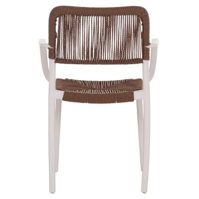 OUTDOOR DINING CHAIR STRIDER HM6391.01 WHITE POLYPROPYLENE--BROWN ROPE 57x53x80Hcm.