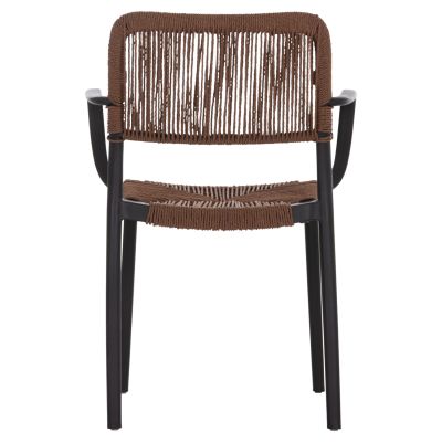 OUTDOOR DINING CHAIR STRIDER HM6391.02 BLACK POLYPROPYLENE--BROWN ROPE 57x53x80Hcm.
