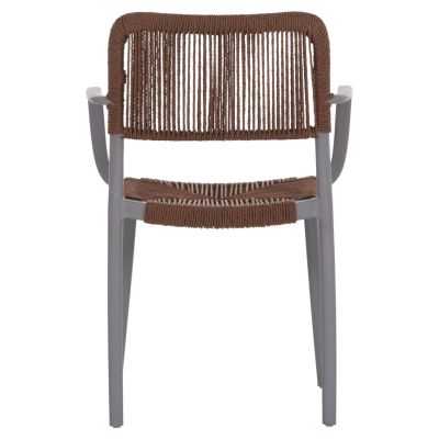 OUTDOOR DINING CHAIR STRIDER HM6391.03 GREY POLYPROPYLENE--BROWN ROPE 57x53x80Hcm.