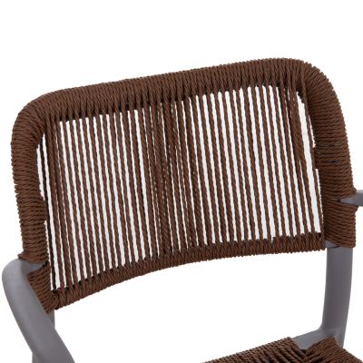 OUTDOOR DINING CHAIR STRIDER HM6391.03 GREY POLYPROPYLENE--BROWN ROPE 57x53x80Hcm.