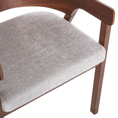 DINING SET 5PCS RINER HM21340 SQUARE TABLE MADE OF MDF--CHAIRS MADE OF RUBBERWOOD & FABRIC