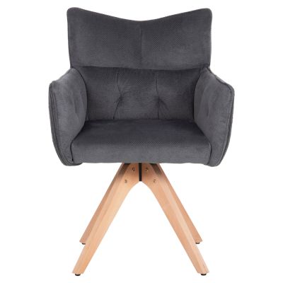 DINING ARMCHAIR QUILL HM9843.03 GREY FABRIC-BEECH WOOD LEGS 61x57,5x91Hcm.