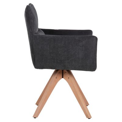 DINING ARMCHAIR QUILL HM9843.03 GREY FABRIC-BEECH WOOD LEGS 61x57,5x91Hcm.