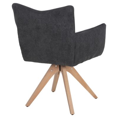 DINING ARMCHAIR QUILL HM9843.03 GREY FABRIC-BEECH WOOD LEGS 61x57,5x91Hcm.