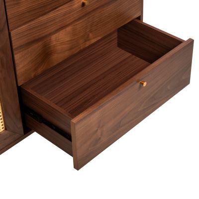 SET 2PCS SIDEBOARD WITH TV STAND MEEN HM21343 MDF WITH WALNUT WOOD VENEER