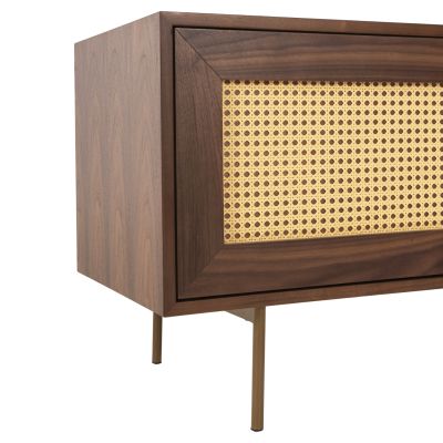 SET 2PCS SIDEBOARD WITH TV STAND MEEN HM21343 MDF WITH WALNUT WOOD VENEER