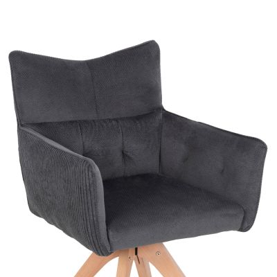 DINING ARMCHAIR QUILL HM9843.03 GREY FABRIC-BEECH WOOD LEGS 61x57,5x91Hcm.