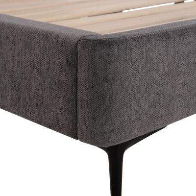 DOUBLE BED JILL HM737.01 FABRIC IN GREY--FOR MATTRESS 160x200cm
