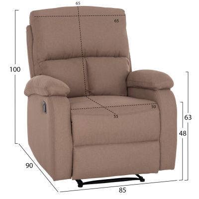 ARMCHAIR RELAX DIONI HM3296.03 BEIGE FABRIC 85x90x100Hcm.