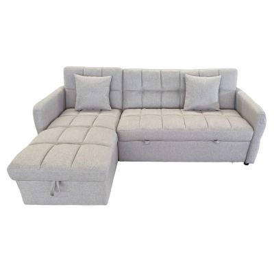 CORNER SOFABED REVERSIBLE NEZU HM3294.02 BEIGE FABRIC 210x140x78Hcm.