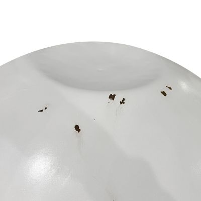 ROUND COFFEE TABLE BOWL HM8717.23 WHITE WITH ACACIA WOOD TOP Φ91x38,5Hcm. Β'RATED