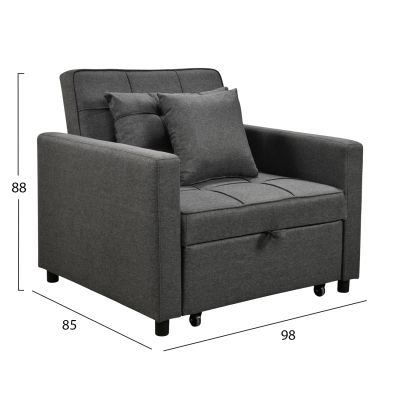 ARMCHAIR-BED MERO HM3306.01 GREY FABRIC 98x85x88Hcm.