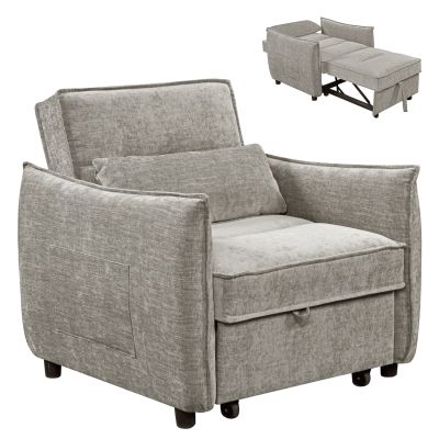 ARMCHAIR-BED ORYN HM3307.03 BEIGE FABRIC 89x85x84Hcm.