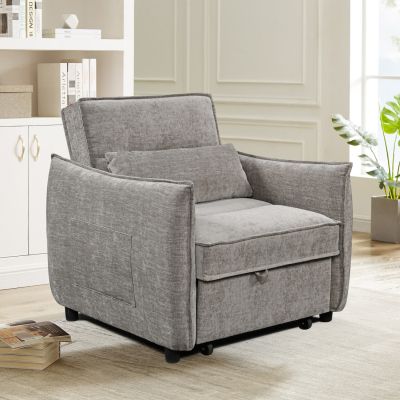 ARMCHAIR-BED ORYN HM3307.03 BEIGE FABRIC 89x85x84Hcm.