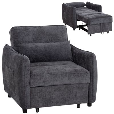 ARMCHAIR-BED ORYN HM3307.01 GREY FABRIC 85x88x78Hcm.