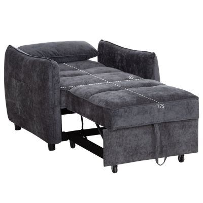 ARMCHAIR-BED ORYN HM3307.01 GREY FABRIC 85x88x78Hcm.