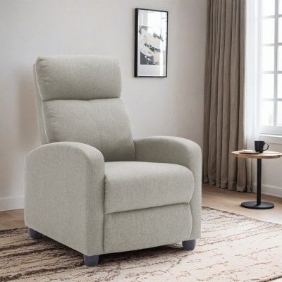 ARMCHAIR WITH PUSH-BACK RELAX MECHANISM DROSEN HM3299.03 BEIGE FABRIC 68x80x93Hcm.