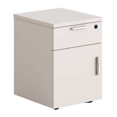 SHORT CABINET WITH DRAWER STORTEC HM18287 MELAMINE IN CREAM WHITE 40x45x63.5Hcm.
