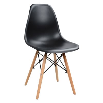 DINING CHAIR 2PCS TWIST HM8460.22 BLACK PP--BEECH WOOD 46x50x82Hcm.