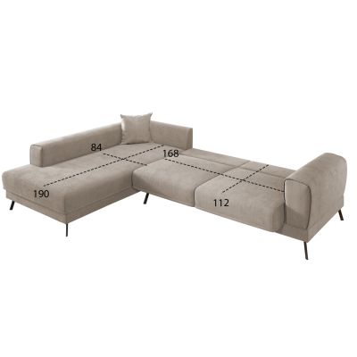 CORNER SOFABED (LEFT) ZENORA HM3337.03L BEIGE FABRIC 303x214x80Hcm