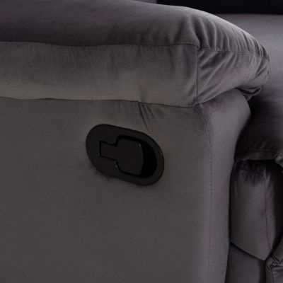 ARMCHAIR WITH MANUAL RECLINER BRAYLEN HM3298.01 GREY VELVET 85x90x95Hcm.