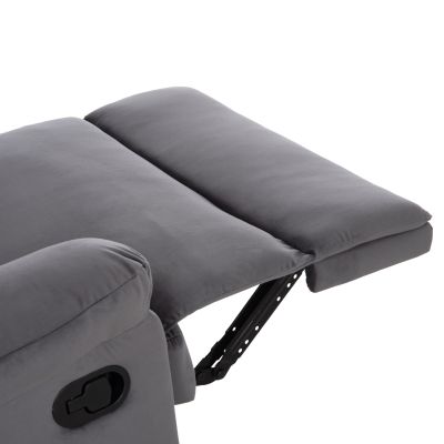 ARMCHAIR WITH MANUAL RECLINER BRAYLEN HM3298.01 GREY VELVET 85x90x95Hcm.