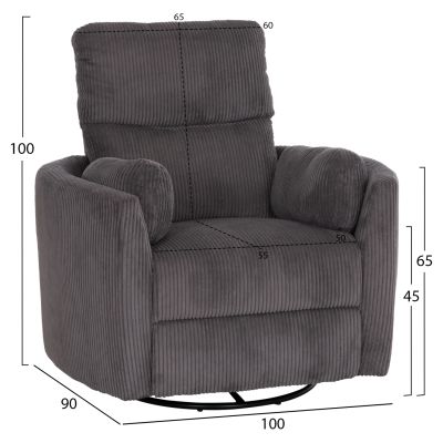 ARMCHAIR RELAX/BREASTFEEDING VELMORA HM3300.01 GREY STRIPED FABRIC 100x90x100Hcm.