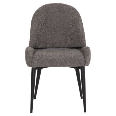 DINING CHAIR SARKY HM8585.11 BOUCLE GREY FABRIC-BLACK METAL LEGS 56x64x88Hcm.
