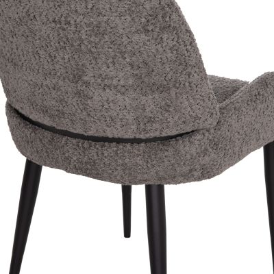 DINING CHAIR SARKY HM8585.11 BOUCLE GREY FABRIC-BLACK METAL LEGS 56x64x88Hcm.