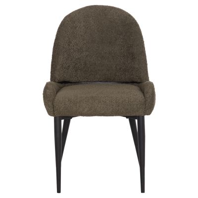 DINING CHAIR SARKY HM8585.13 BOUCLE GREEN FABRIC-BLACK METAL LEGS 56x64x88Hcm.