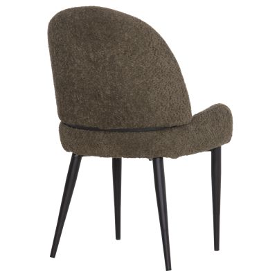 DINING CHAIR SARKY HM8585.13 BOUCLE GREEN FABRIC-BLACK METAL LEGS 56x64x88Hcm.