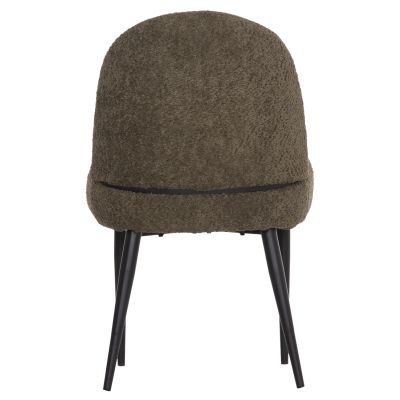 DINING CHAIR SARKY HM8585.13 BOUCLE GREEN FABRIC-BLACK METAL LEGS 56x64x88Hcm.