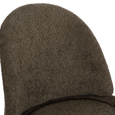 DINING CHAIR SARKY HM8585.13 BOUCLE GREEN FABRIC-BLACK METAL LEGS 56x64x88Hcm.