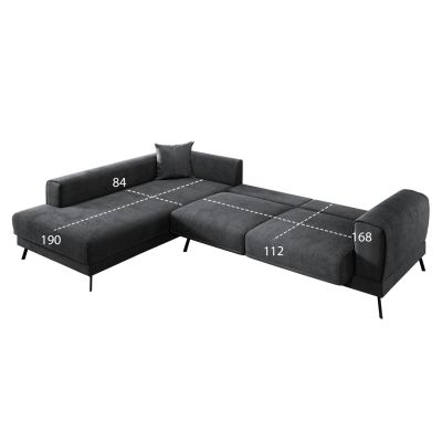 CORNER SOFABED (LEFT) ZENORA HM3337.01L DARK GREY FABRIC 303x214x80Hcm