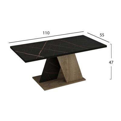 ХОЛНА МАСА DILE HM9528.03 МЕЛАМИН В ЕСТЕСТВЕН ЧЕРЕН МРАМОР 110x55x47Hcm.