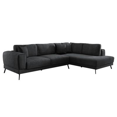 CORNER SOFABED (RIGHT) ZENORA HM3337.01R DARK GREY FABRIC 303x214x80Hcm
