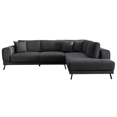 CORNER SOFABED (RIGHT) ZENORA HM3337.01R DARK GREY FABRIC 303x214x80Hcm