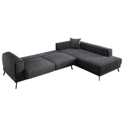 CORNER SOFABED (RIGHT) ZENORA HM3337.01R DARK GREY FABRIC 303x214x80Hcm