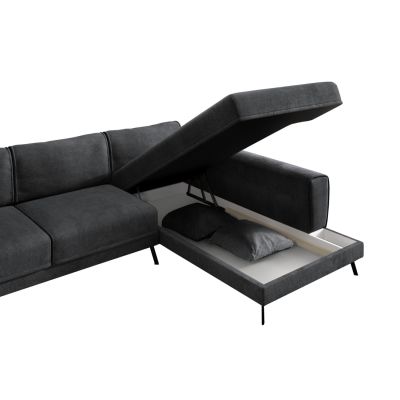 CORNER SOFABED (RIGHT) ZENORA HM3337.01R DARK GREY FABRIC 303x214x80Hcm