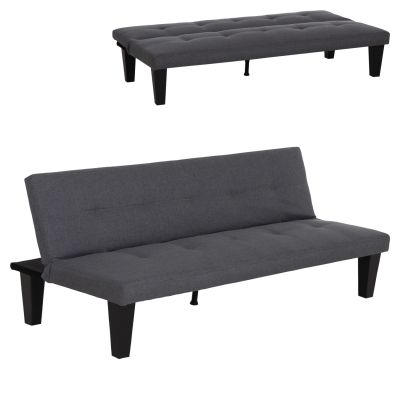 SOFABED 2-SEATER KORO HM3304.01 GREY PU LEATHER 165x75x64Hcm.